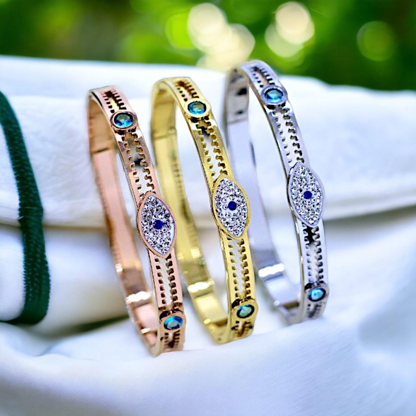 Betterblings stone studded evil eye bracelet / kada for women & girls